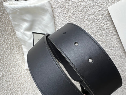 Gucci GG Marmont Black Wide Leather Belt with Shiny Gold Buckle (RRP £410)