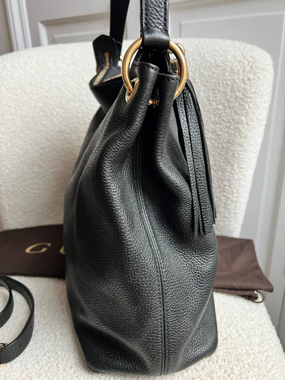 Gucci Soho Large Hobo in Black Pebbled Calfskin