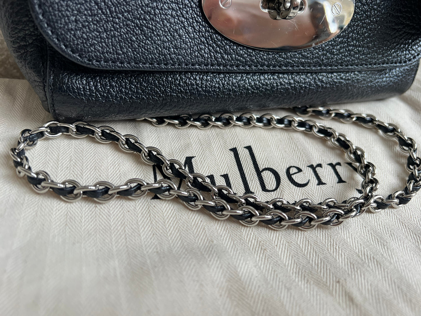 Mulberry Black Regular Lily with Silver Hardware (RRP £995)
