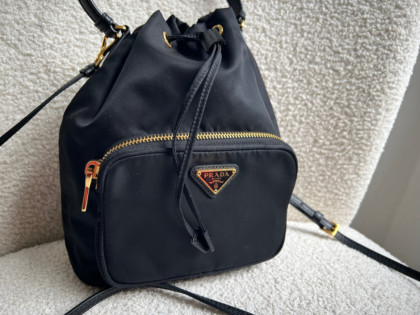 Prada Re-Nylon Duet Black Bucket Bag (RRP £1380)