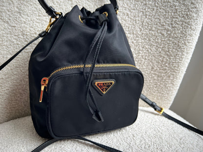 Prada Re-Nylon Duet Black Bucket Bag (RRP £1380)