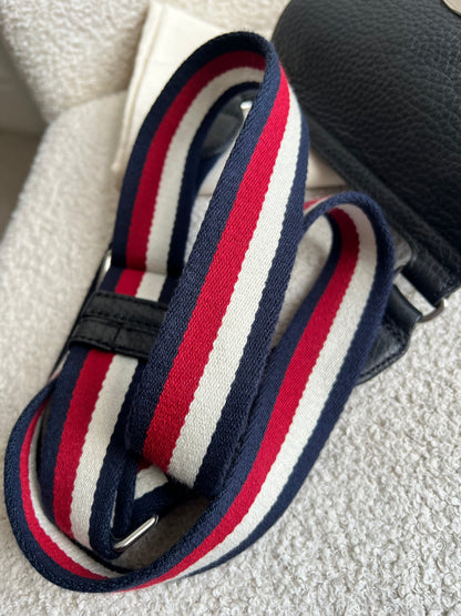 Mulberry Small Black Antony with striped strap