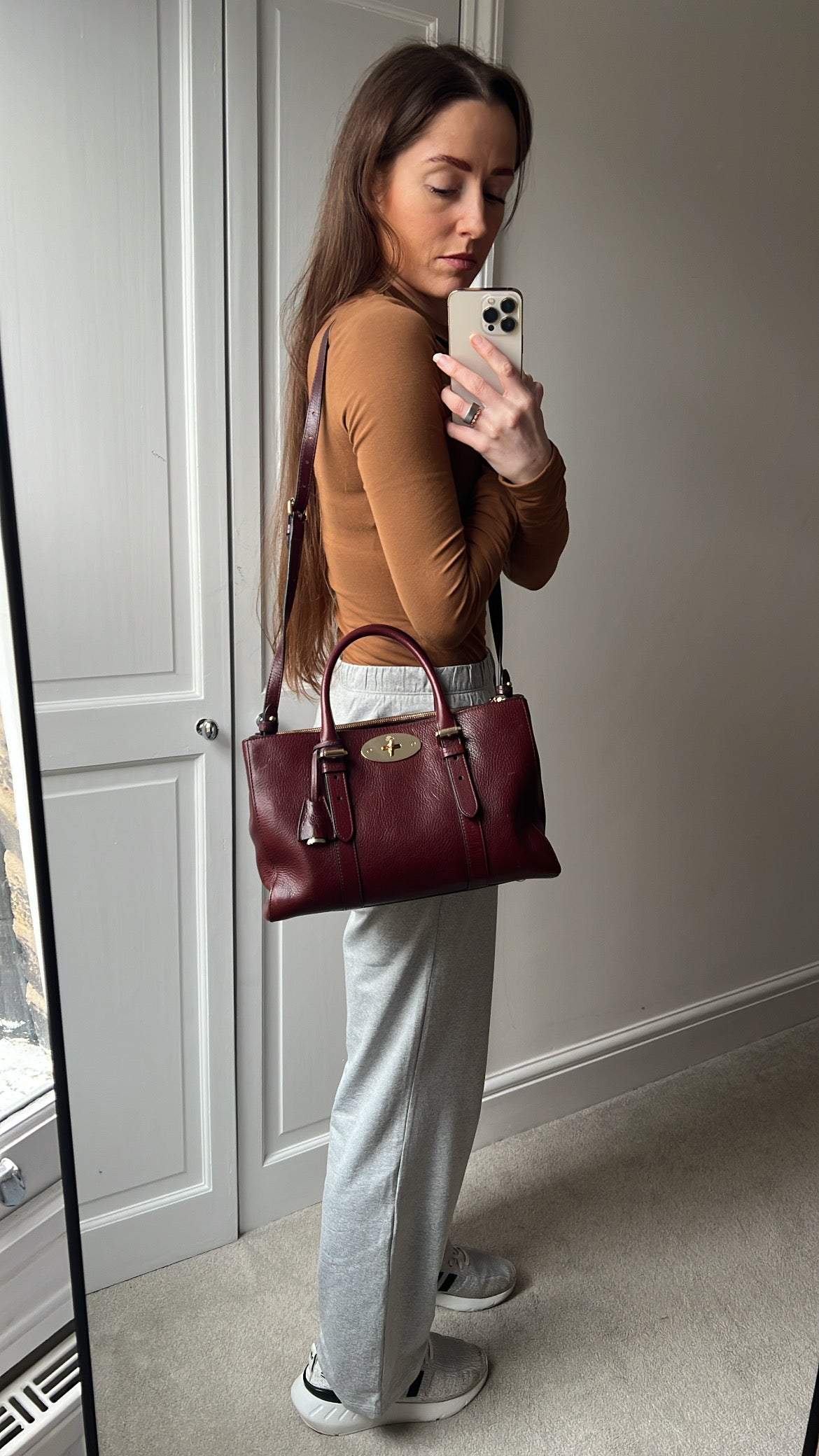 Mulberry Oxblood Small Double Zip Bayswater Tote (£1500)