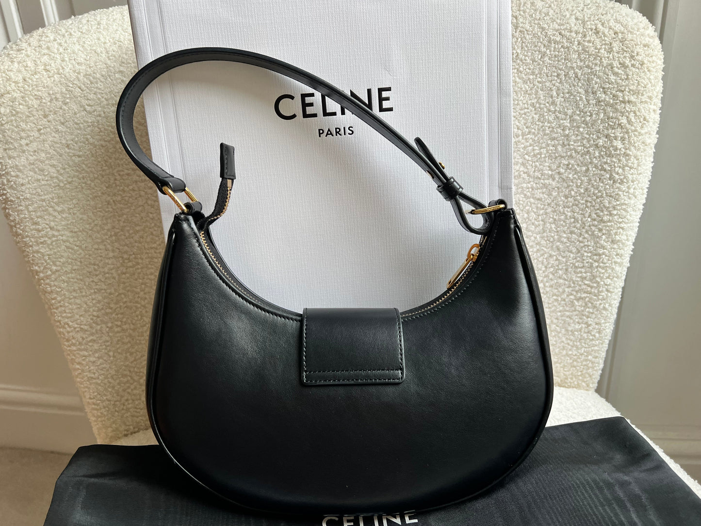 Celine Medium Ava Triomphe in Black (RRP £1850)