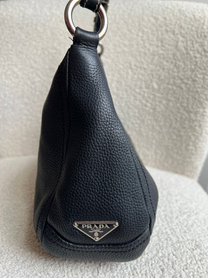 Prada Belted Zip Shoulder Bag Vitello Daino