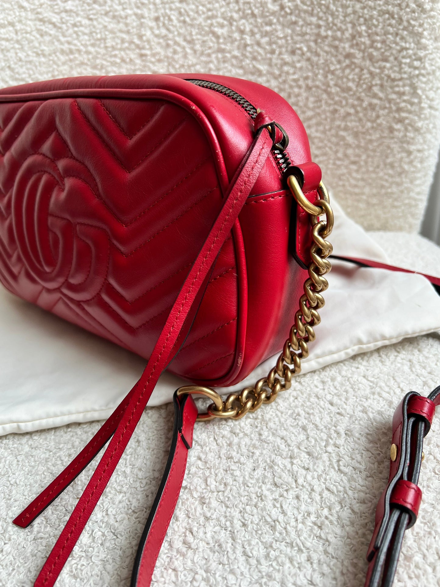 Gucci GG Red Marmont Small Shoulder Bag (RRP £1,440)
