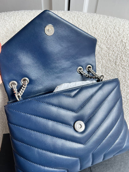 Yves Saint Laurent (YSL) Navy Blue Small LouLou (RRP £1,900)