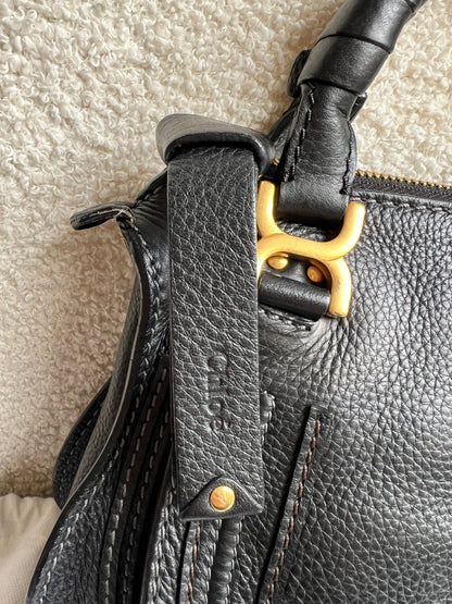 Chloe Black Mini Marcie Double Carry Bag