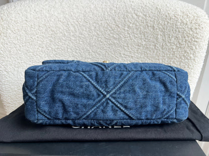 Chanel Small 19 in Blue Denim