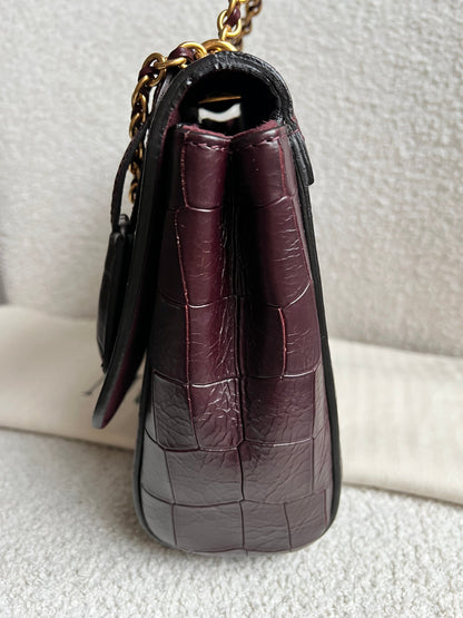 Mulberry Oxblood Deep Embossed Croc Medium Lily (RRP £1095)
