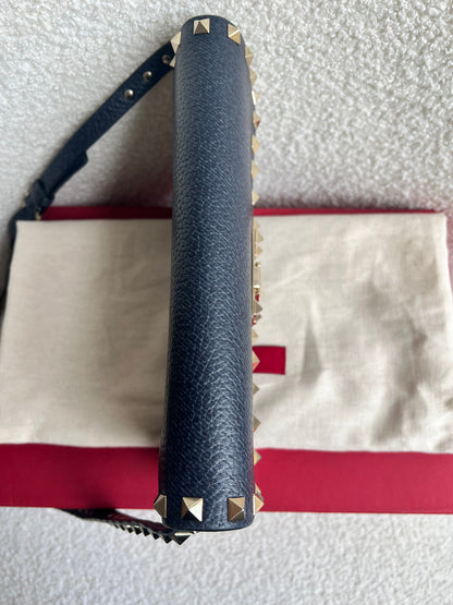 Valentino Garavani Navy Blue Rockstud Crossbody