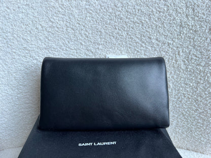 Yves Saint Laurent (YSL) Black Puffy Lambskin Wallet on Chain with Gold Hardware (RRP £960)