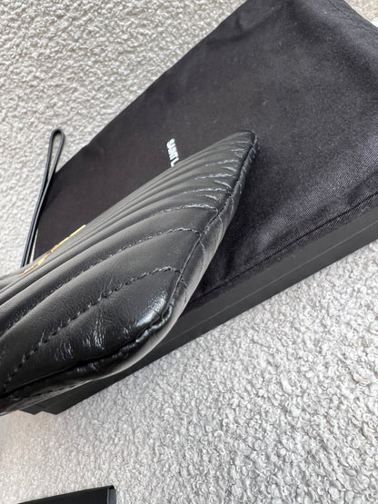 Yves Saint Laurent (YSL) Black Monogram Clutch Pouch (RRP £530)