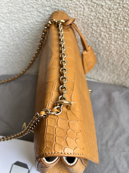 Mulberry Biscuit Brown Croc Medium Lily