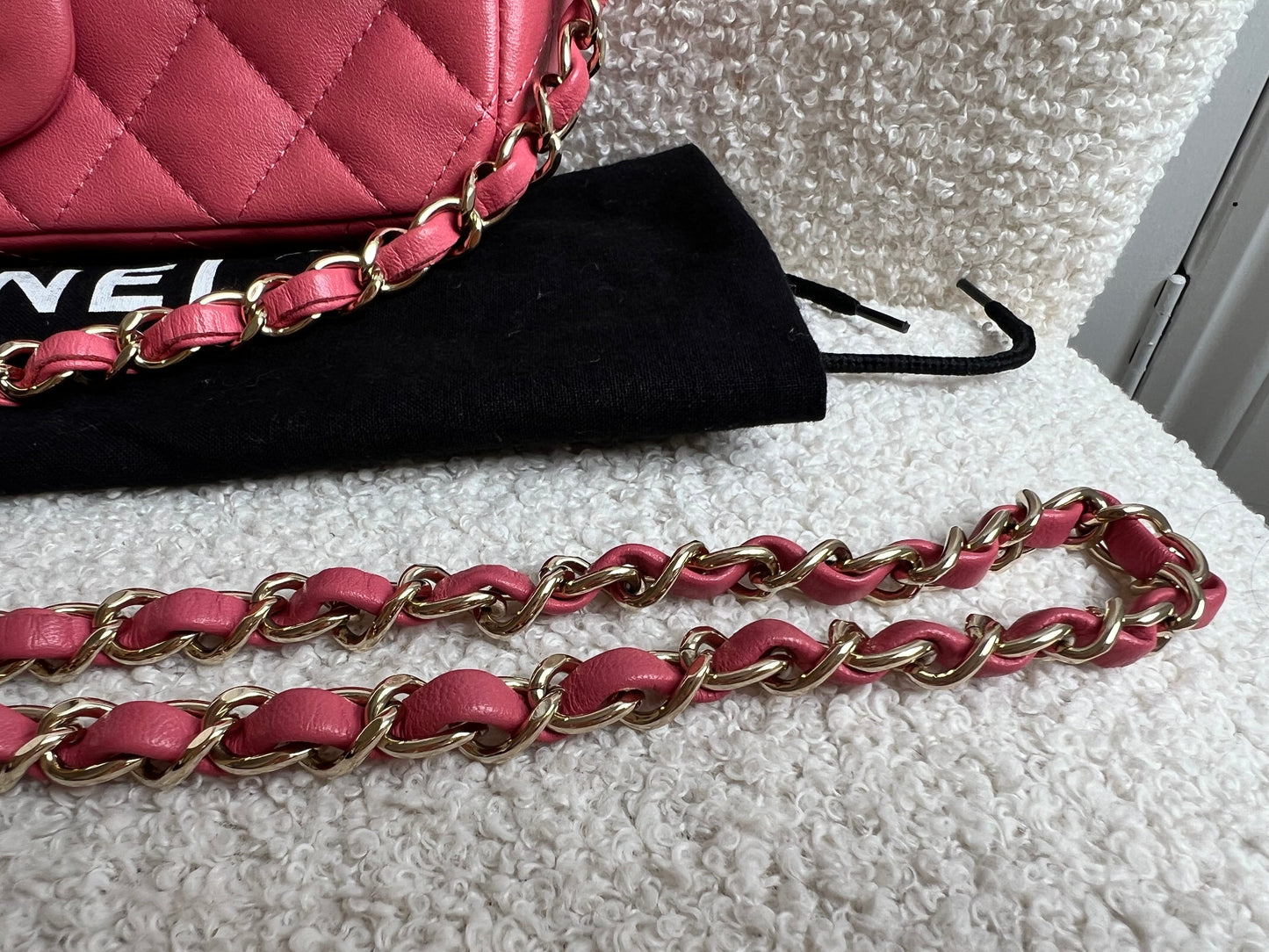 Chanel Mini Rectangular Classic Flap Valentines Day Edition in Pink Lambskin