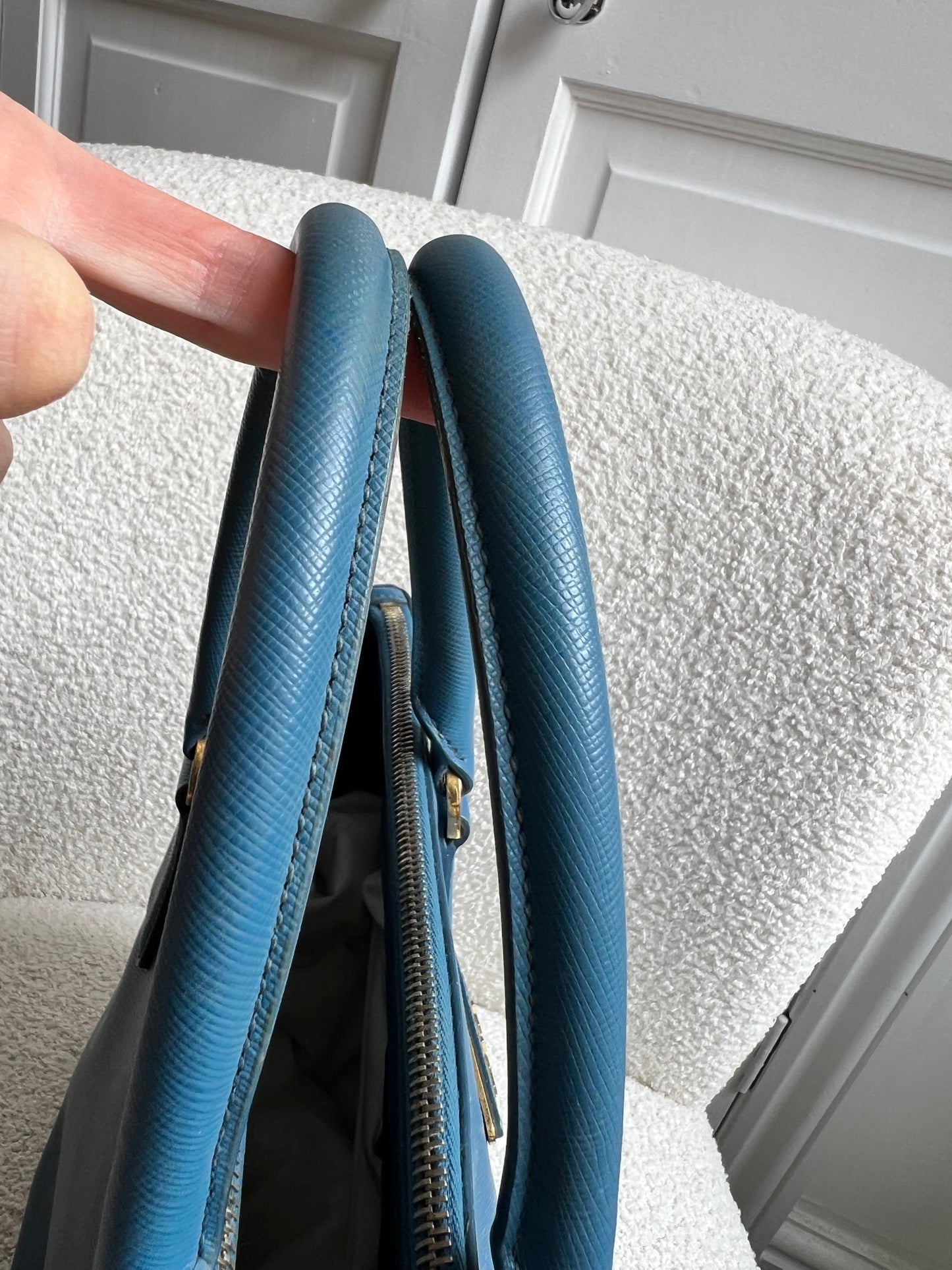 Prada Blue Saffiano Tote