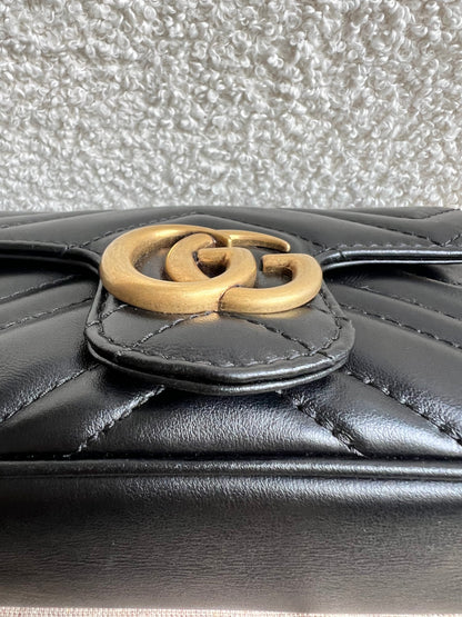 Gucci GG Black Marmont Super Mini Shoulder Bag (RRP £985)