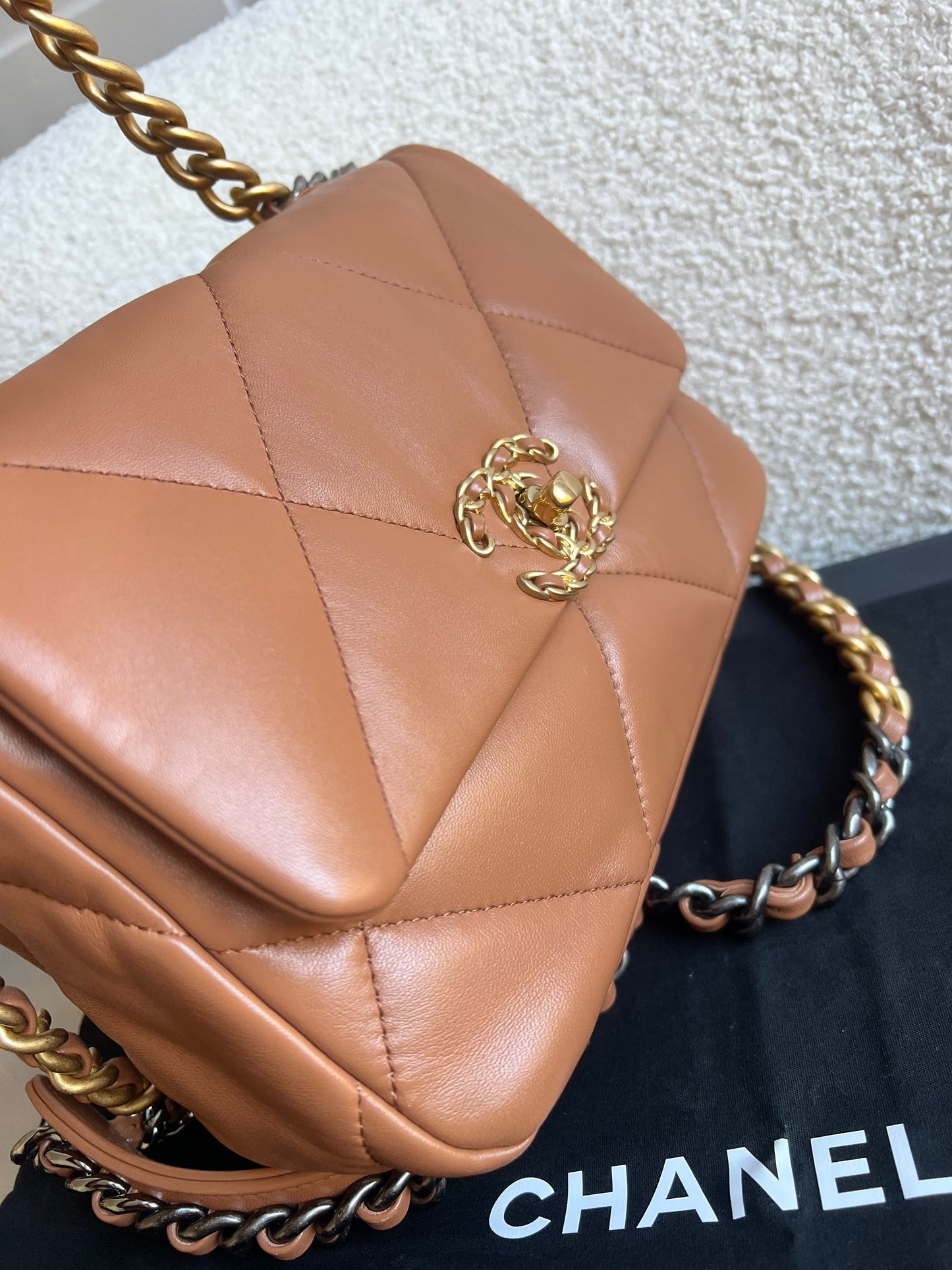 Chanel Small 19 in Caramel Lambskin (RRP £5,590)