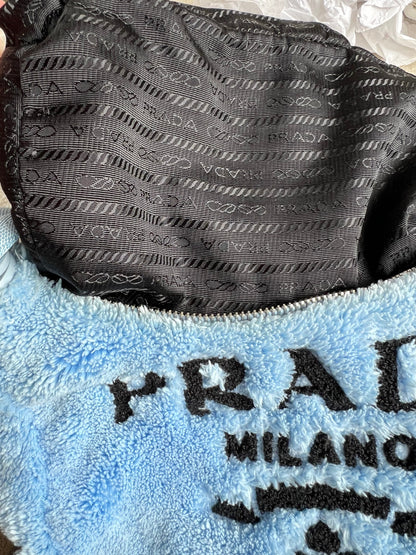 Prada Blue Re-edition 2000 Terry Cloth Shoulder Bag