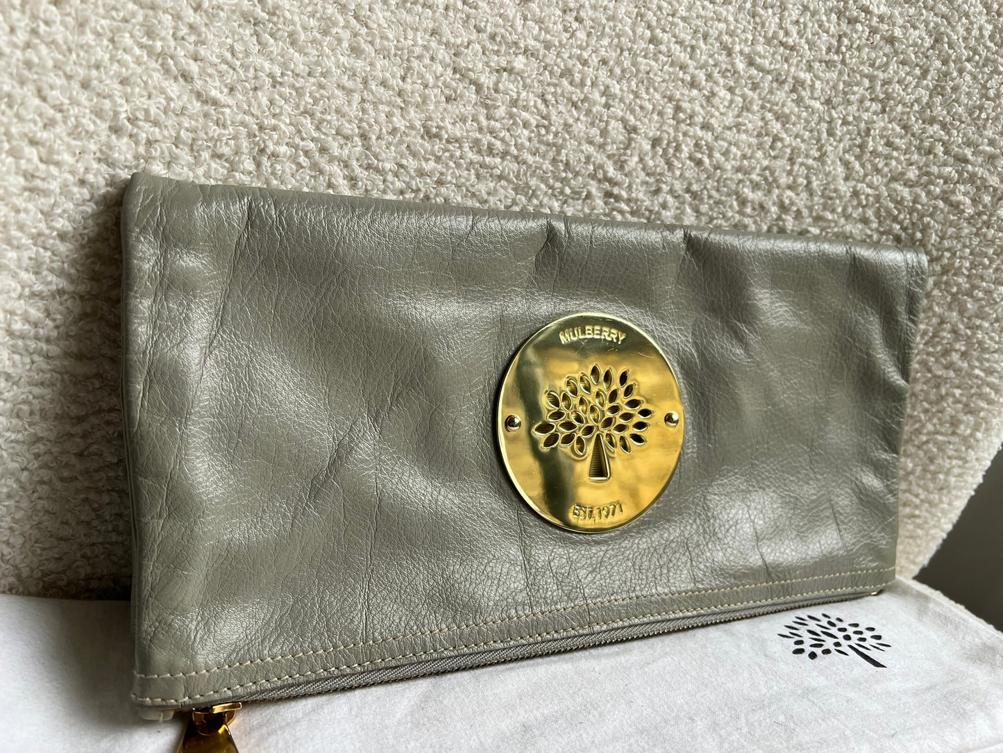 Mulberry Drizzle Grey Daria Clutch (RRP £550)