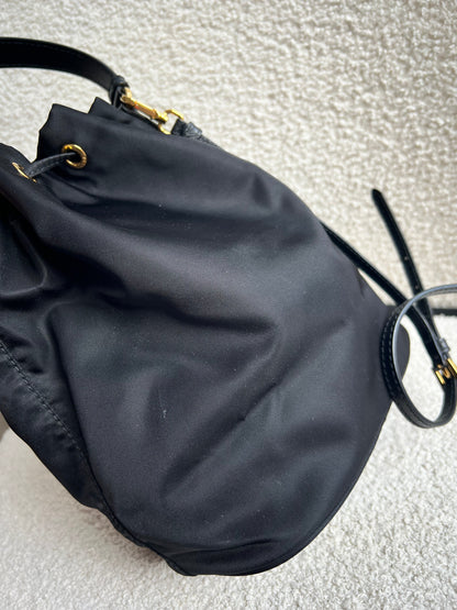 Prada Re-Nylon Duet Black Bucket Bag (RRP £1380)