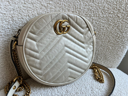 Gucci GG Round White Marmont Small Shoulder Bag (RRP £1,090)