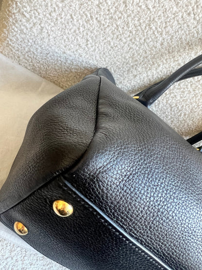 Prada Black Vitello Daino Tote
