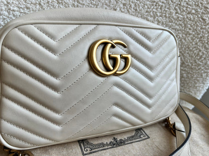 Gucci GG White Marmont Small Shoulder Bag (RRP £1440)