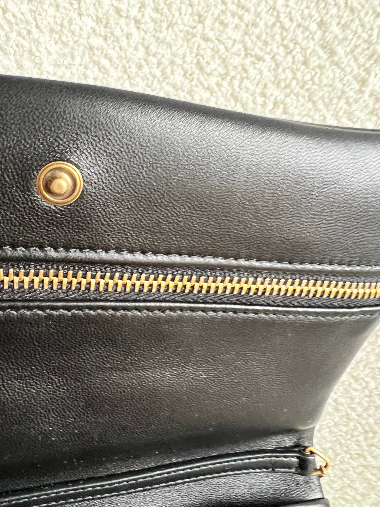 Yves Saint Laurent (YSL) Black Puffy Lambskin Wallet on Chain with Gold Hardware (RRP £960)