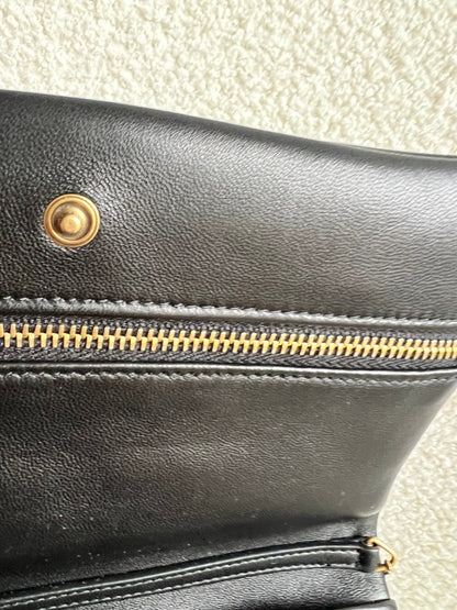 Yves Saint Laurent (YSL) Black Puffy Lambskin Wallet on Chain with Gold Hardware (RRP £960)