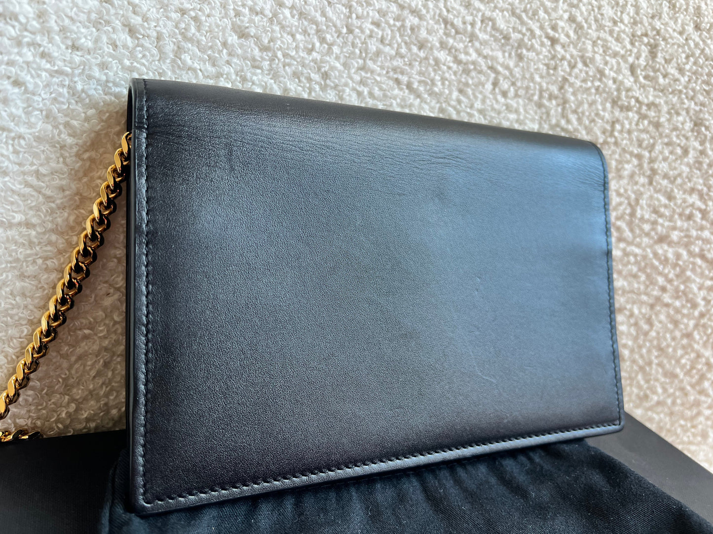 Yves Saint Laurent (YSL) Black Kate Tassel Chain Wallet Gold Hardware (RRP £1,440)