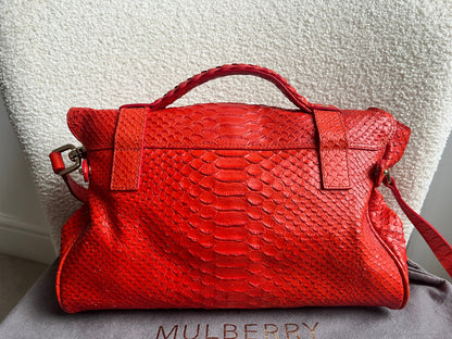 Mulberry Flame Red Silky Snake Print Regular Alexa (RRP £1100)