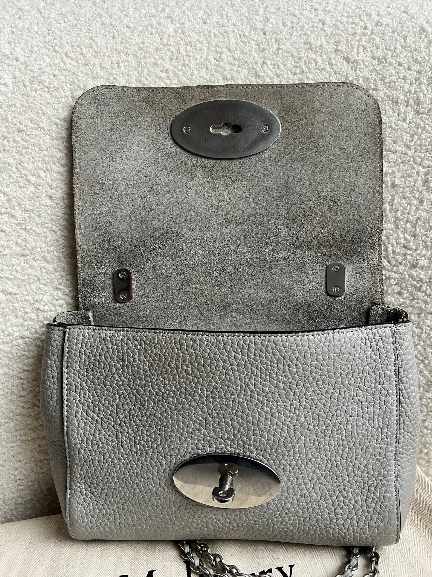 Mulberry Pale Grey Regular Lily Heavy Grain (RRP £1095)