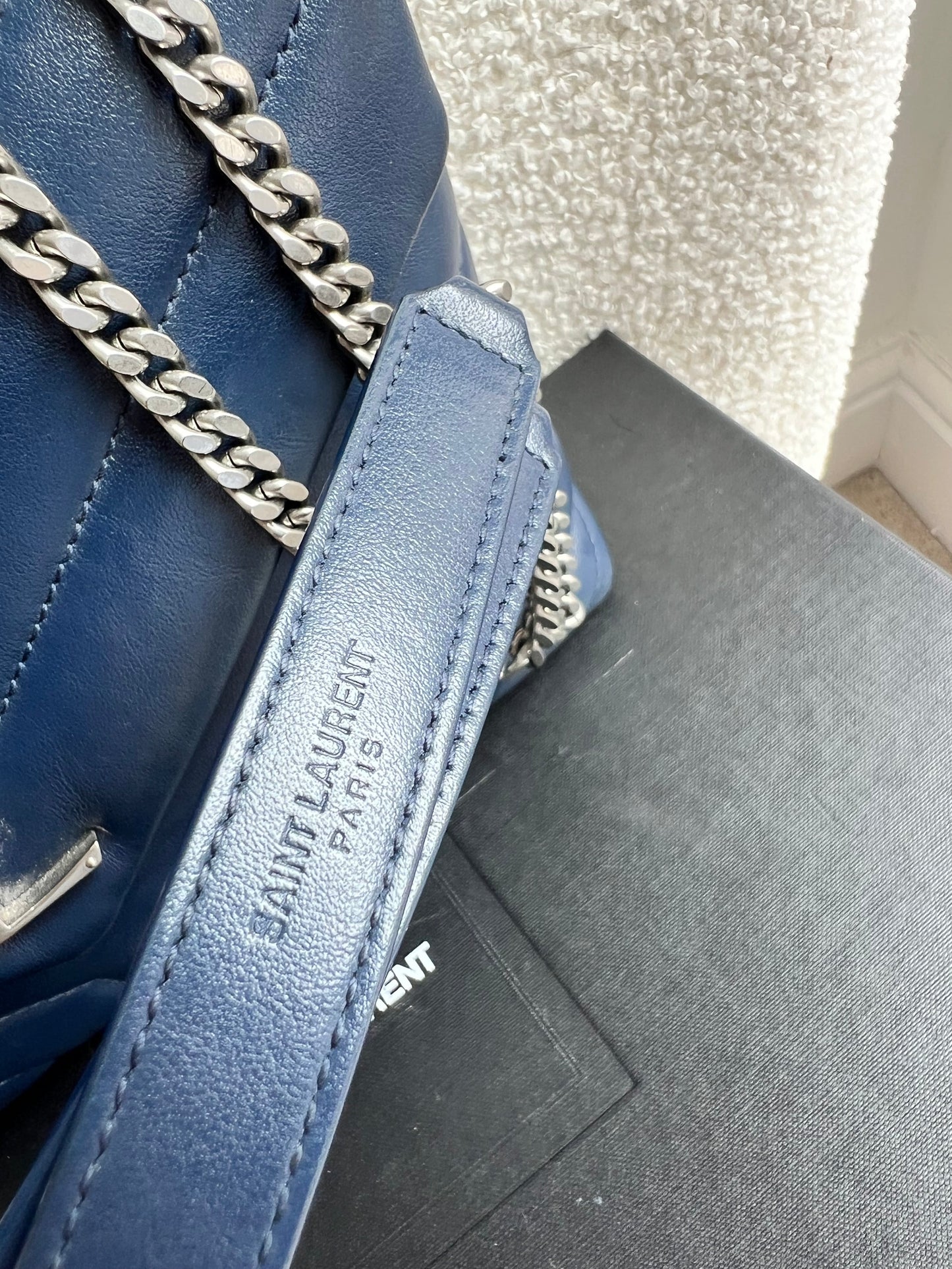 Yves Saint Laurent (YSL) Navy Blue Small LouLou (RRP £1,900)