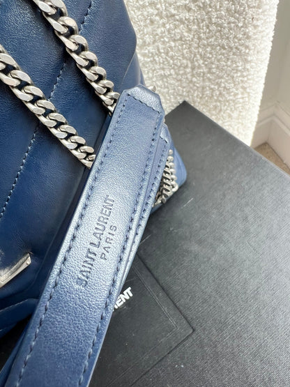 Yves Saint Laurent (YSL) Navy Blue Small LouLou (RRP £1,900)