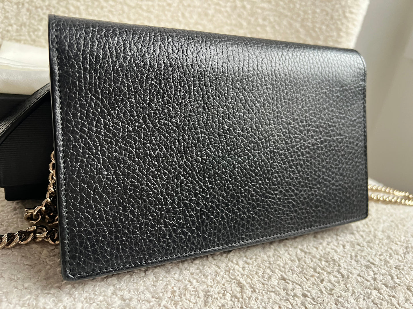 Gucci Black Interlocking GG Chain Wallet