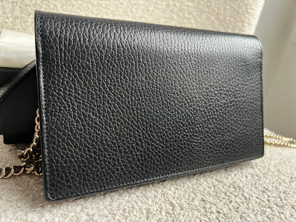 Gucci Black Interlocking GG Chain Wallet