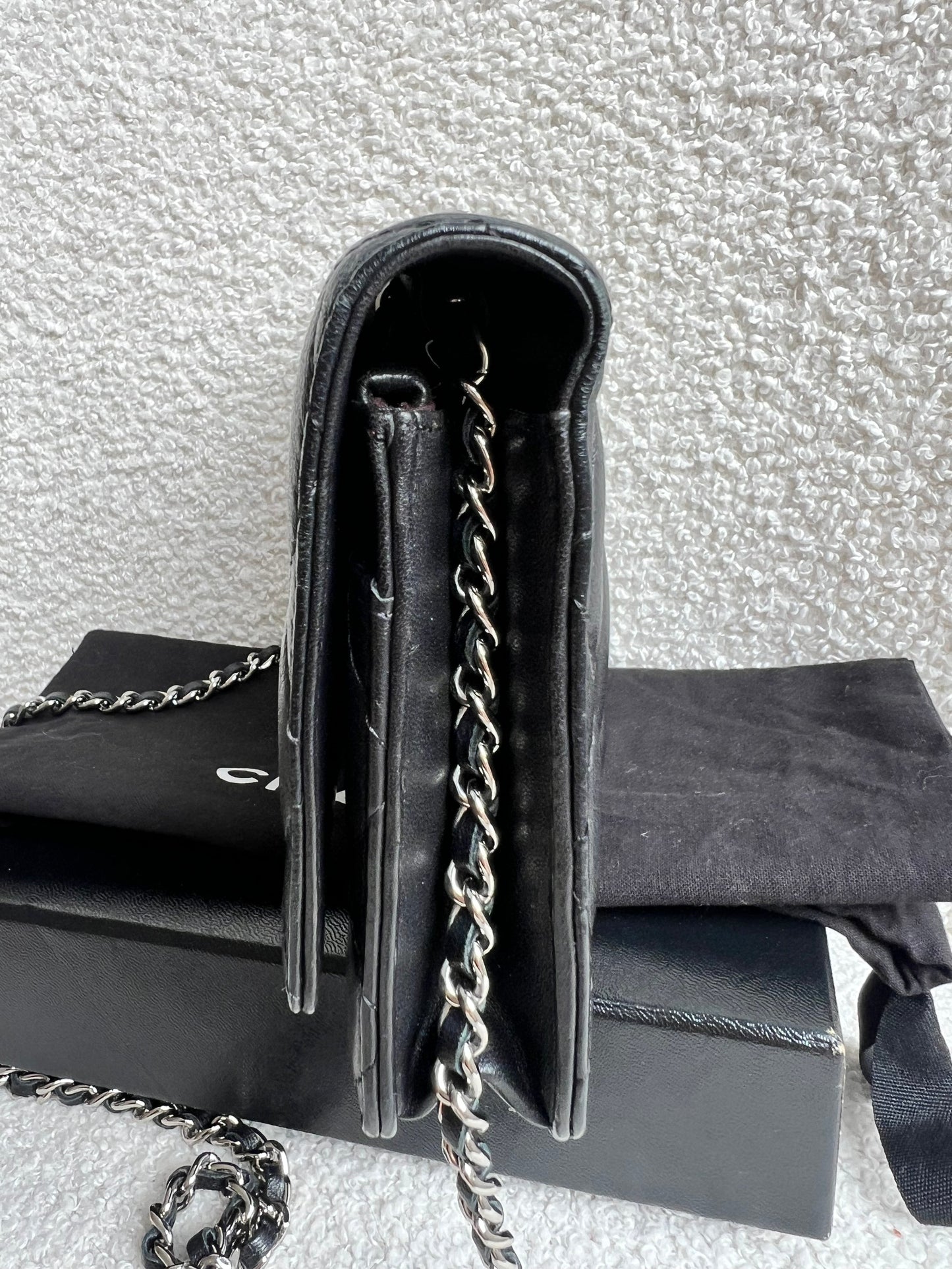 Chanel Wallet on Chain in Black Lambskin Silver Hardware (RRP £2,930)