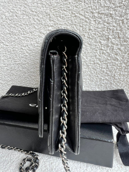 Chanel Wallet on Chain in Black Lambskin Silver Hardware (RRP £2,930)