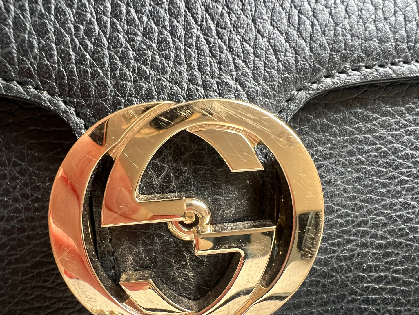 Gucci Interlocking GG Black Small Shoulder Bag