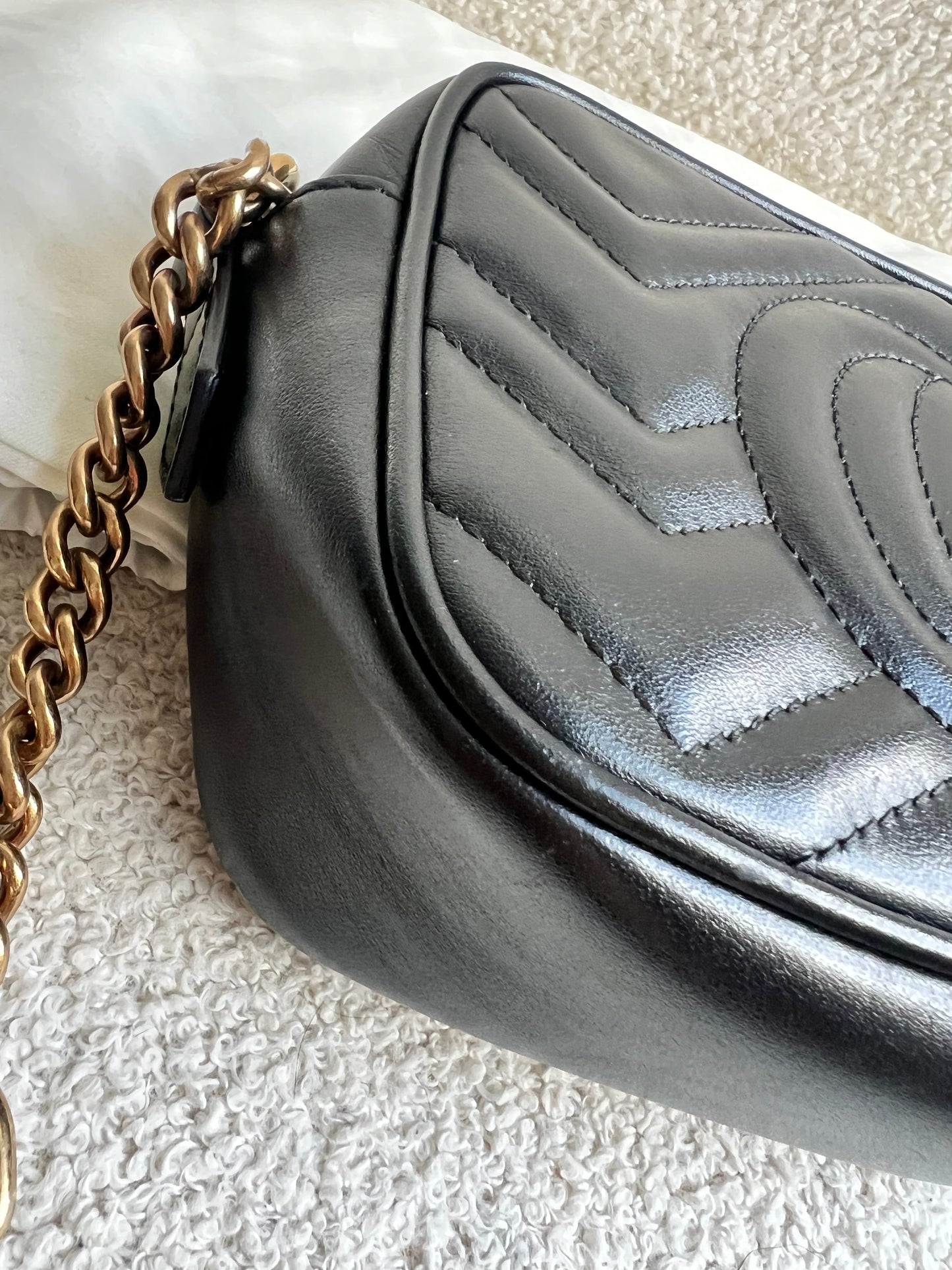 Gucci GG Black Marmont Mini Shoulder Bag (RRP £1,360)