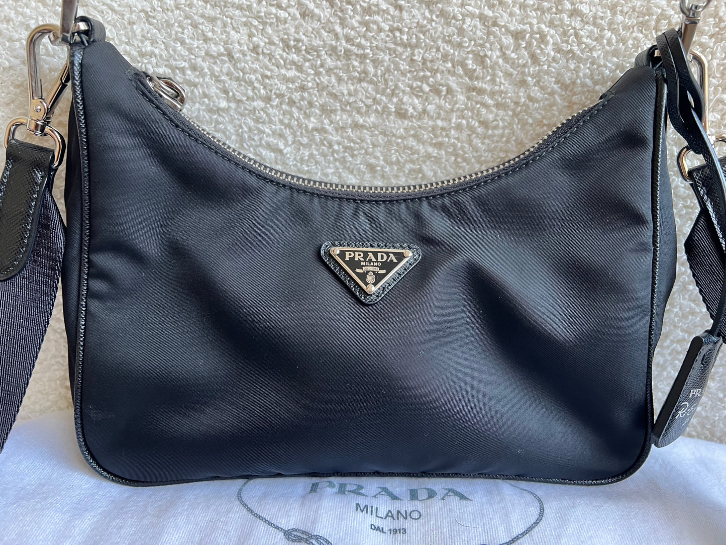 Prada Re-edition Black Nylon Shoulder Bag (RRP £1,500)