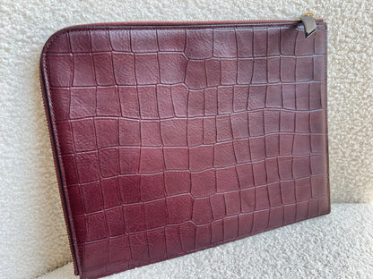 Mulberry Oxblood Embossed Croc Tech Pouch (£295)