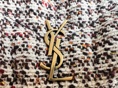 Yves Saint Laurent (YSL) Puffer Clutch Pouch in Tweed (RRP £710)