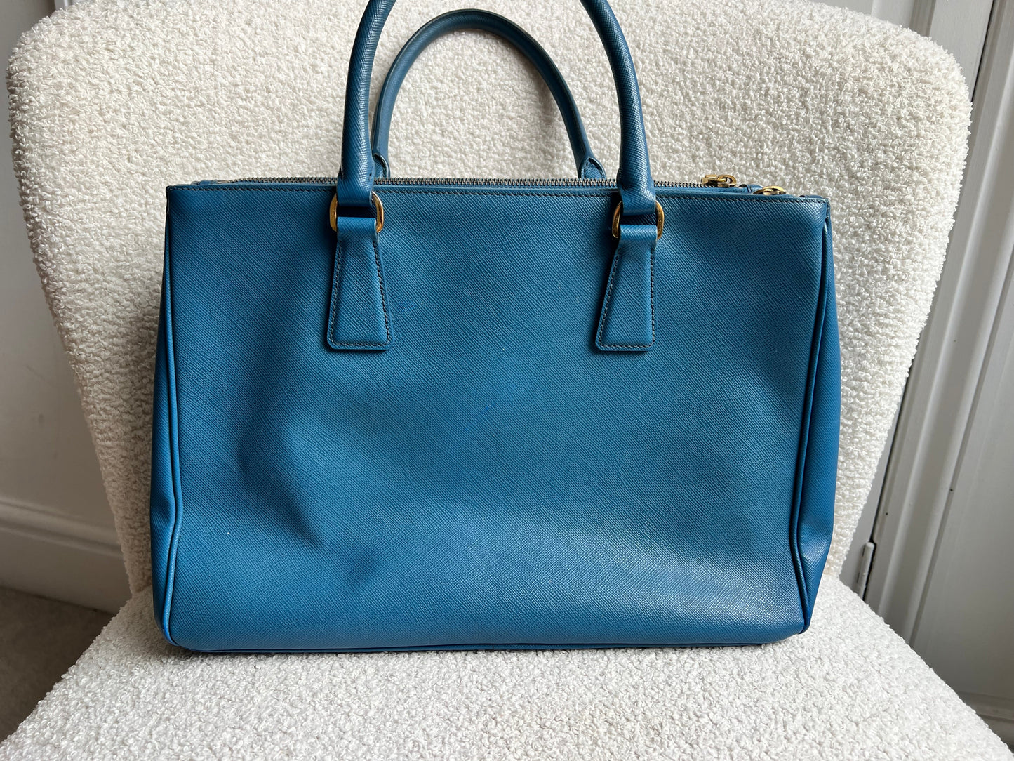 Prada Blue Saffiano Tote