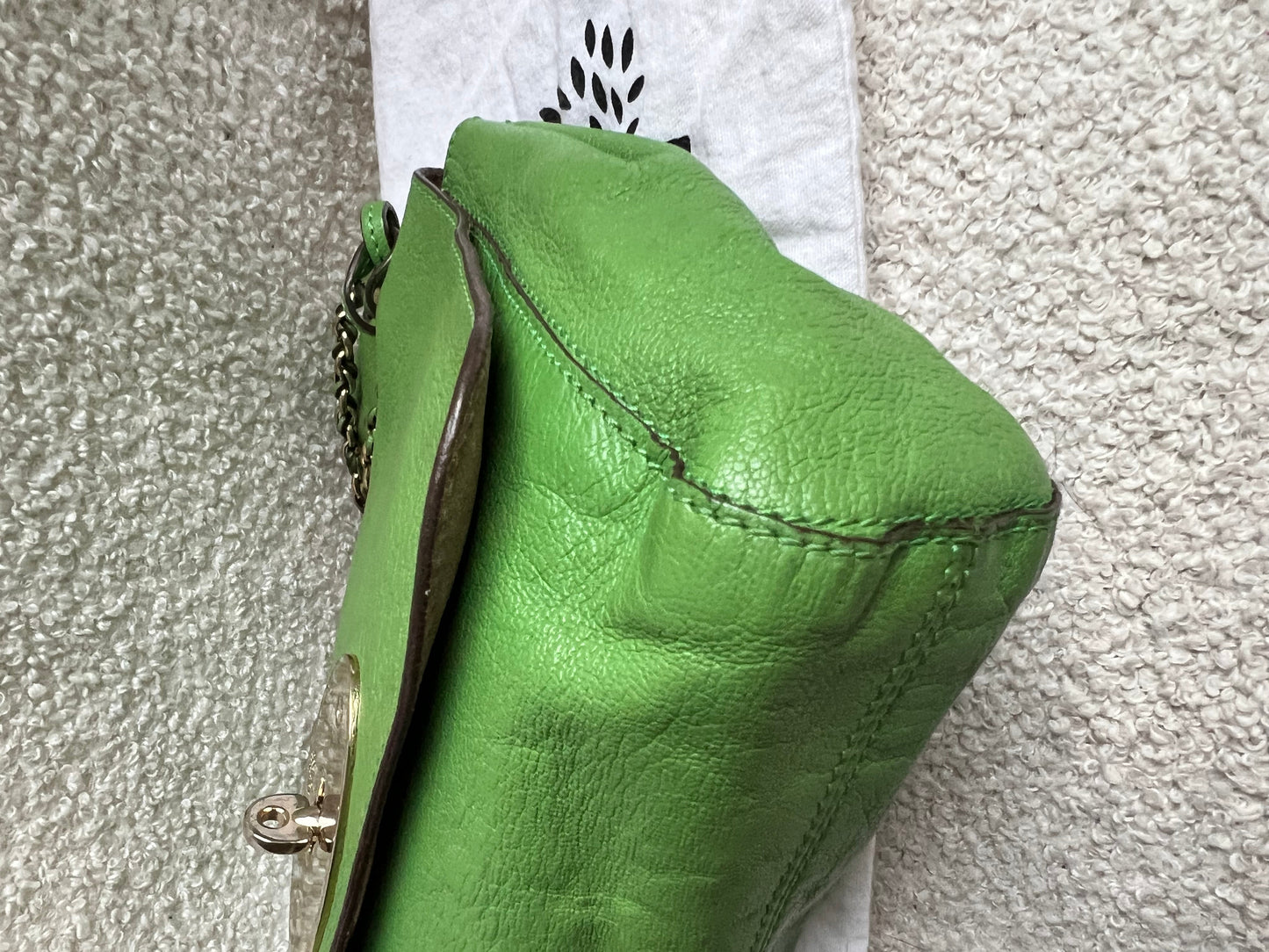 Mulberry Grass Green Regular Lily with Gold Hardware (RRP £895)