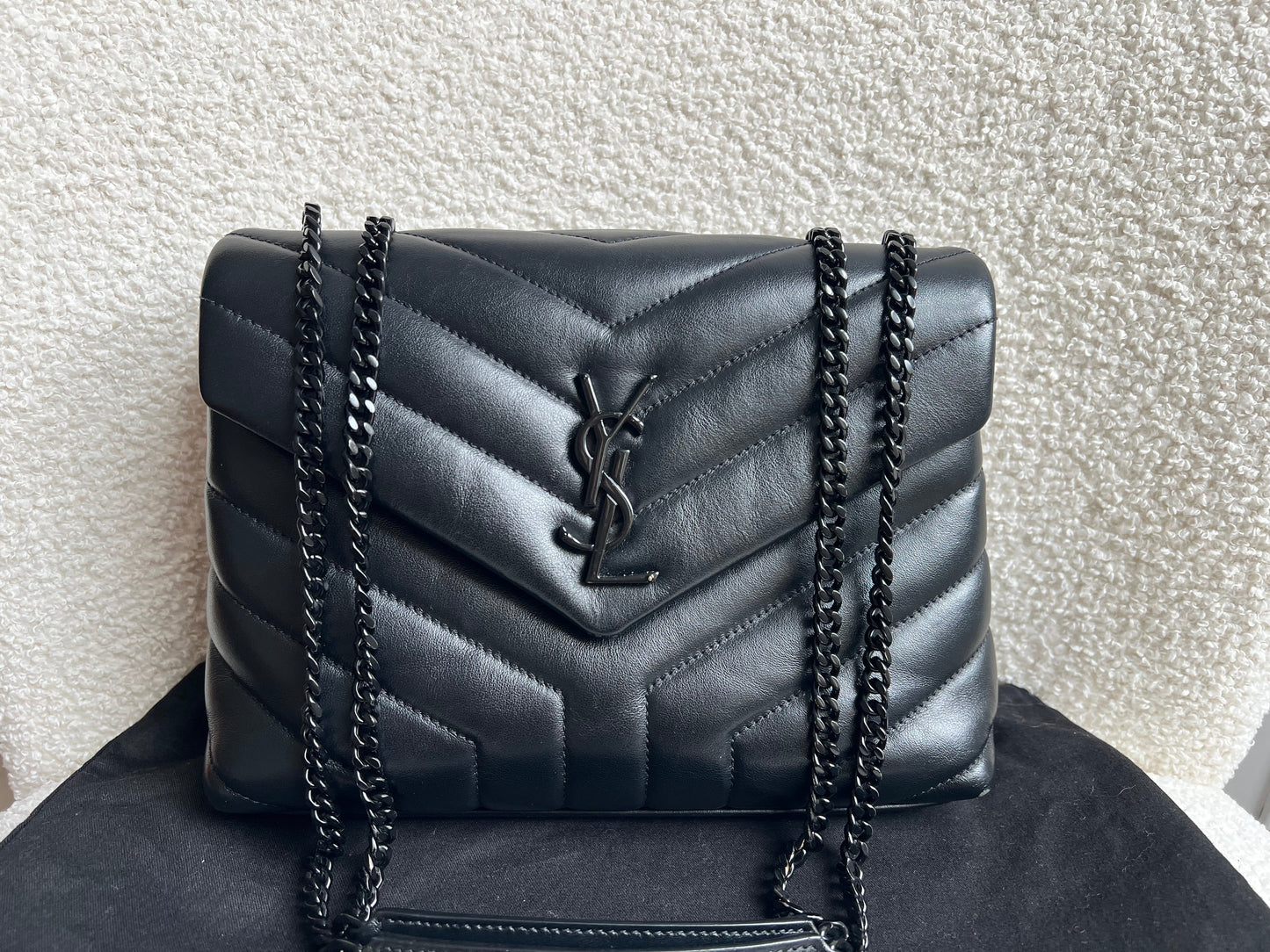 Yves Saint Laurent (YSL) Black on Black Small Lou Lou (RRP £1,940)