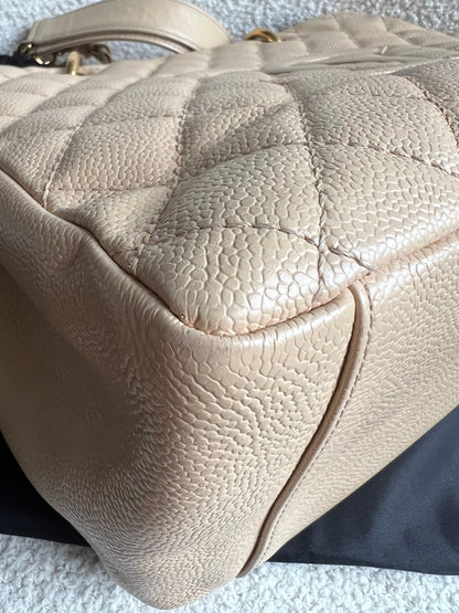 Chanel Beige Caviar Grand Shopper Tote gold hardware (GST)