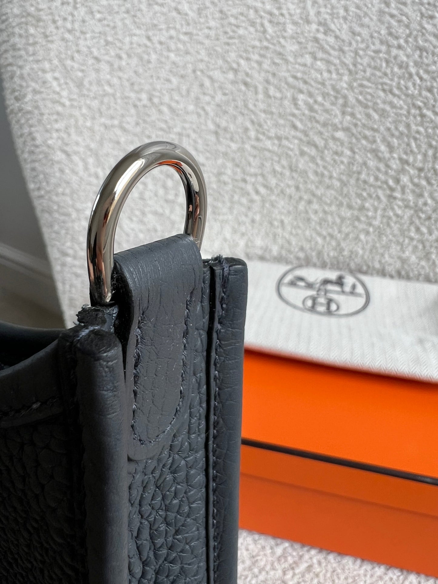 Hermes Evelyne TPM in Grey Clemence Leather with Palladium Hardware