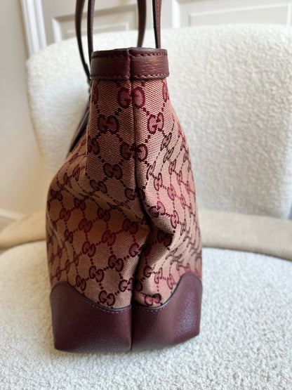 Gucci Burgundy Ophidia GG Supreme Medium Tote